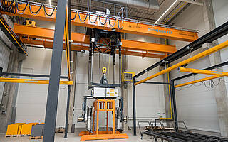 Special gripper at crane system for customer Kunstmann