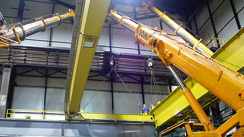  End-carriage replacement on a semi-automated crane at ArcelorMittal Bremen