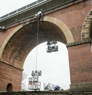 High-level maintenance systems at Göltzsch Viaduct in Northern Vogtland