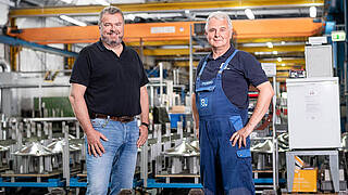 Michael Arning und Carsten Manthey im Miele Professional Kompetenzzentrum in Lehrte.