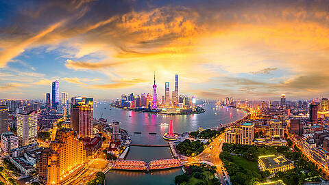 Die Skyline von Shanghai in China