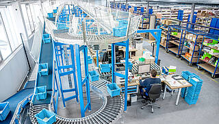 Conveyor system in the central warehouse in Beckum