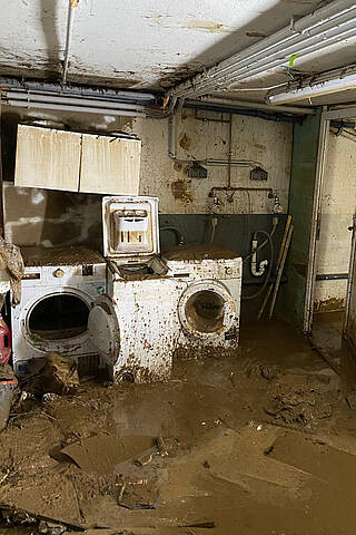 Flood damages in the house of the Deißler family