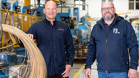 Maintenance manager Lebronze with the branch manager from Iserlohn