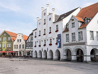 Market place in Beckum's city centre