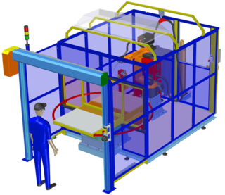 Blumenbecker's Arc2GO robot cell with manual turntable