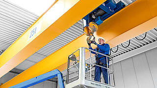 Crane services: for example maintenance of a drive unit in a crane system about 25 tonnes
