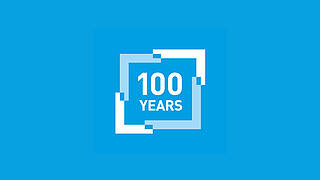 100 years logo from the Blumenbecker Group