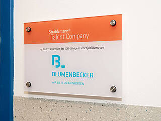 Entrance sign Talent Company in Beckum