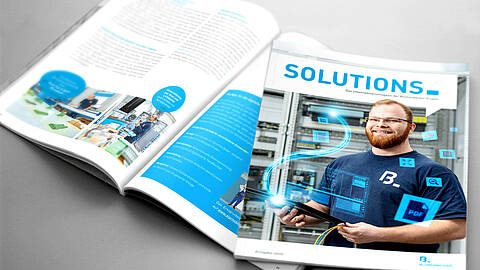 Titelbild der SOLUTIONS 2020 - das Unternehmensmagazin der Blumenbecker Gruppe