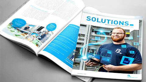 Titelbild der SOLUTIONS 2020 - das Unternehmensmagazin der Blumenbecker Gruppe