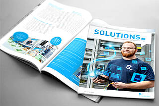 Titelbild der SOLUTIONS 2020 - das Unternehmensmagazin der Blumenbecker Gruppe