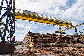 Krananlage im Sägewerk Friedrich Bansmann OHG