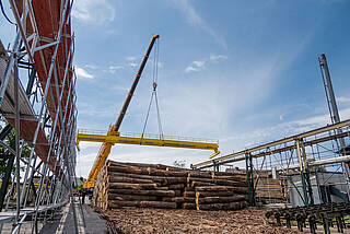 Neue Krananlage für die holzverarbeitende Industrie