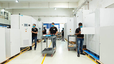 The switchgear production of Blumenbecker KAT in India.